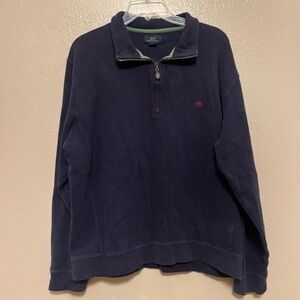 Brooks Brothers “346” Cotton Men’s Large Half Zip Navy Blue  Sweater!